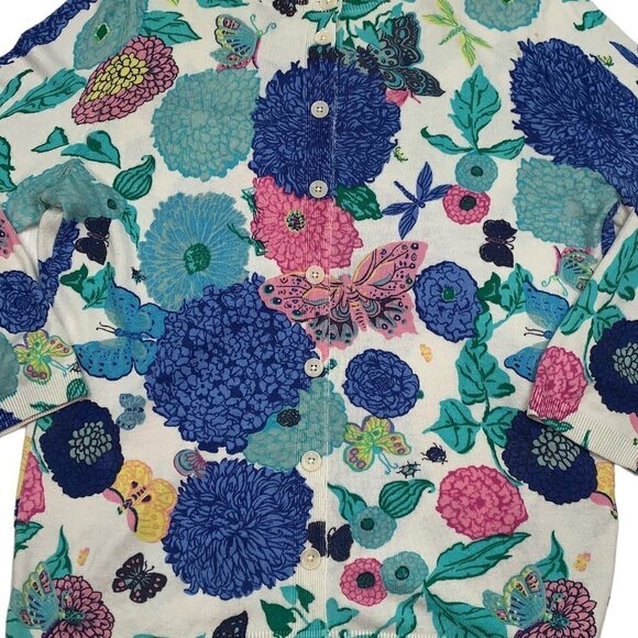 Talbots Pullover Floral/Butterfly Lightweight Spring Sweater Women's Size Medium - Picture 3 of 5